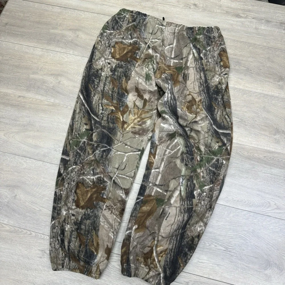VTG Y2K Camo‎ Jogger Fleece Sweatpants Men's Sz XL Baggy Lounge